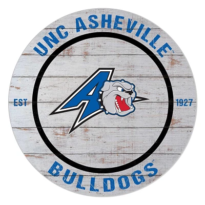 UNC Asheville Bulldogs 20" Indoor/Outdoor Weathered Circle Sign