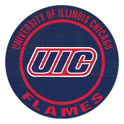 UIC Flames 20" Indoor/Outdoor Team Color Circle Sign