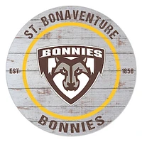 St. Bonaventure Bonnies 20" Indoor/Outdoor Weathered Circle Sign