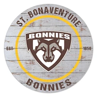 St. Bonaventure Bonnies 20" Indoor/Outdoor Weathered Circle Sign