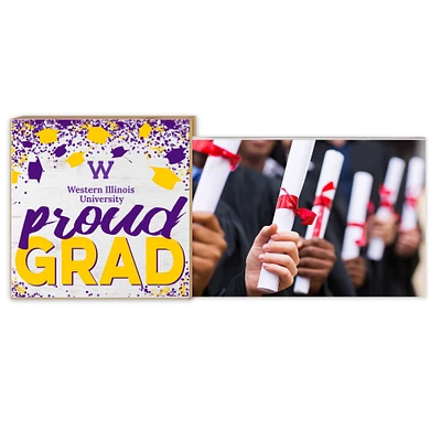 Western Illinois Leathernecks 5" x 10.5" Proud Grad Floating Photo Frame