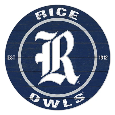 Rice Owls 20" Indoor/Outdoor Team Color Circle Sign