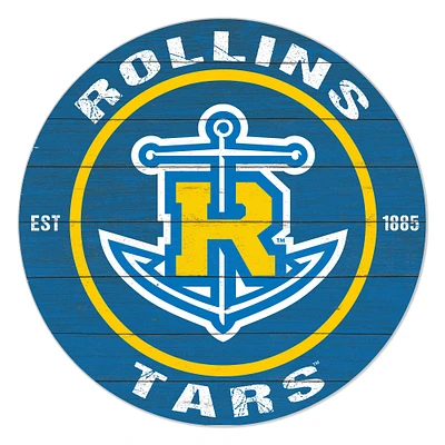 Rollins College Tars 20" Indoor/Outdoor Team Color Circle Sign