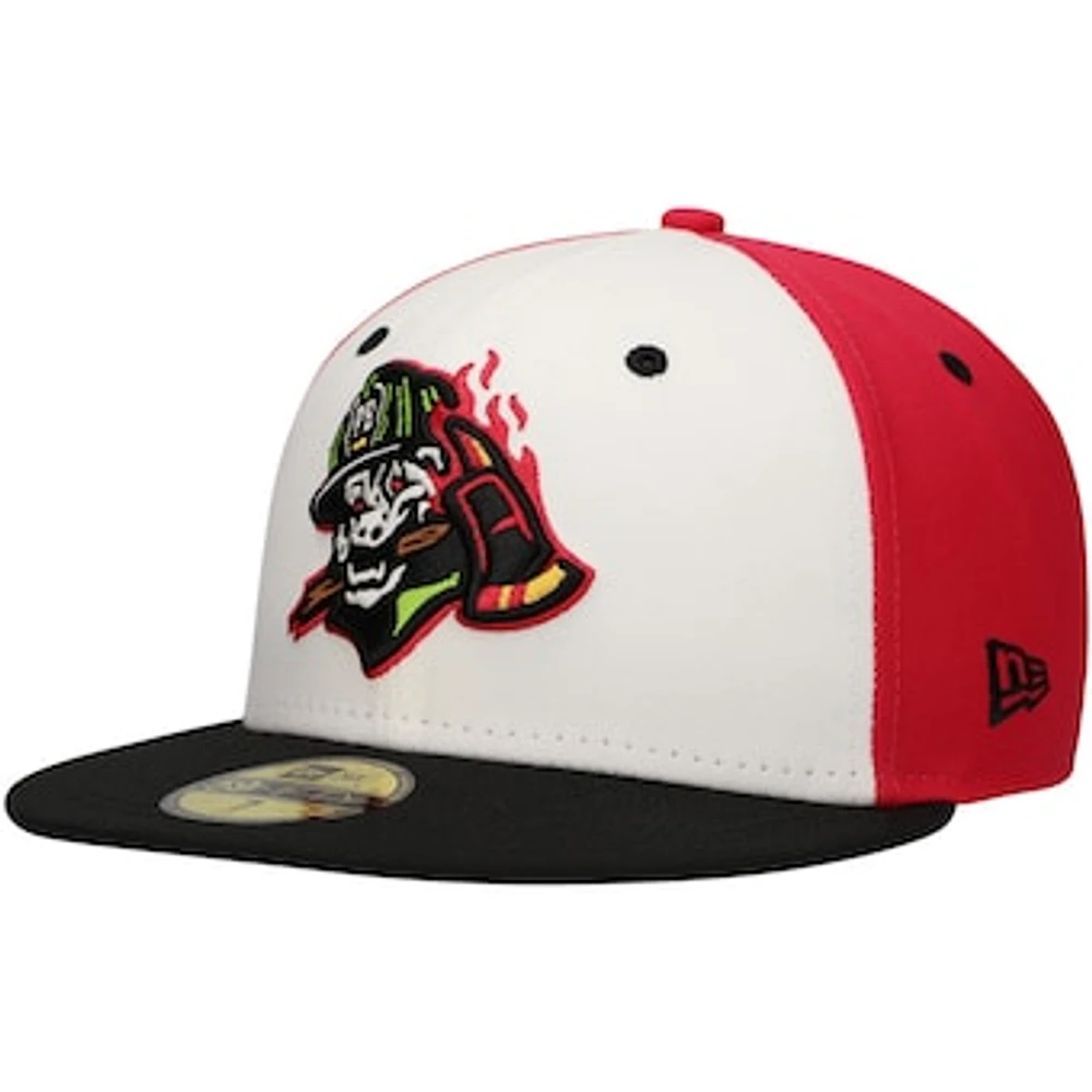 Men's New Era White Perros Bomberos de Peoria Copa la Diversión 59FIFTY Fitted Hat