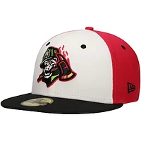 Men's New Era White Perros Bomberos de Peoria Copa la Diversión 59FIFTY Fitted Hat