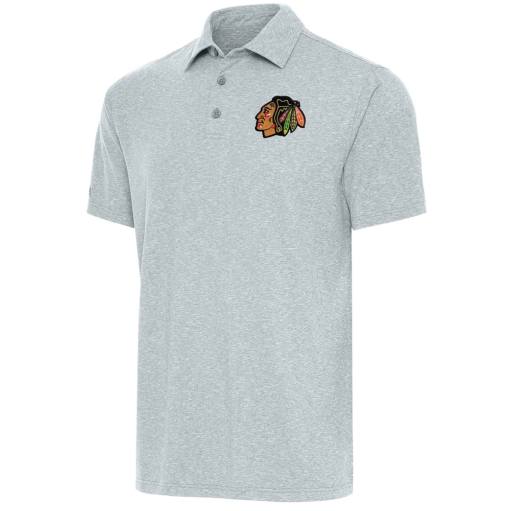 Men's Antigua Heather Chicago Blackhawks Par Polo