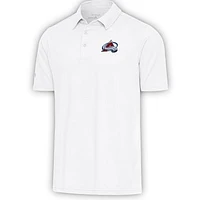 Men's Antigua  White Colorado Avalanche Par Polo