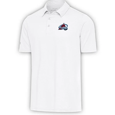 Men's Antigua  White Colorado Avalanche Par Polo
