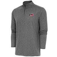 Men's Antigua Heather Carolina Hurricanes Hunk Quarter-Zip Pullover Top