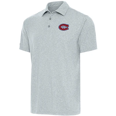 Men's Antigua  Heather Gray Montreal Canadiens Par Polo