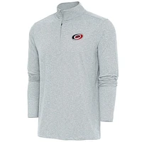 Men's Antigua Heather Carolina Hurricanes Hunk Quarter-Zip Pullover Top
