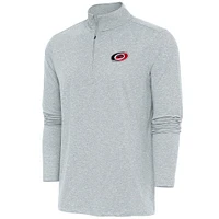 Men's Antigua Heather Carolina Hurricanes Hunk Quarter-Zip Pullover Top
