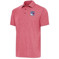 Men's Antigua  Heather Red New York Rangers Par Polo