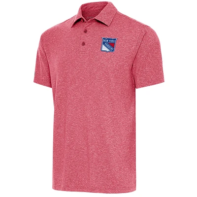 Men's Antigua  Heather Red New York Rangers Par Polo