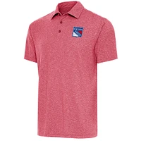 Men's Antigua  Heather Red New York Rangers Par Polo