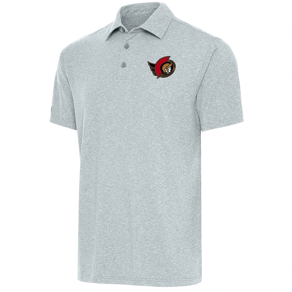 Men's Antigua Heather Ottawa Senators Par Polo