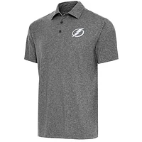 Men's Antigua  Heather Black Tampa Bay Lightning Par Polo