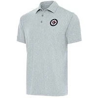 Men's Antigua  Heather Gray Winnipeg Jets Par Polo