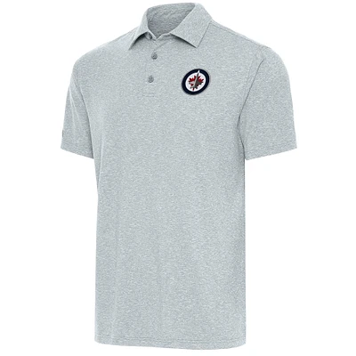 Men's Antigua  Heather Gray Winnipeg Jets Par Polo