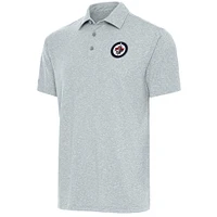 Men's Antigua  Heather Gray Winnipeg Jets Par Polo