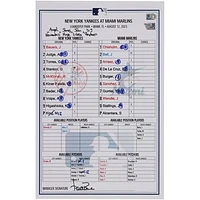 New York Yankees Game-Used Lineup Card vs. Miami Marlins on August 12, 2023