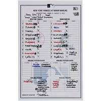 New York Yankees Game-Used Lineup Card vs. Miami Marlins on August 13, 2023