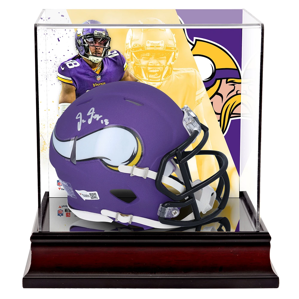 Justin Jefferson Minnesota Vikings Autographed Riddell Speed Mini Helmet with Deluxe Mini Helmet Case