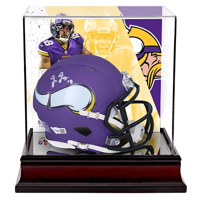 Justin Jefferson Minnesota Vikings Autographed Riddell Speed Mini Helmet with Deluxe Mini Helmet Case