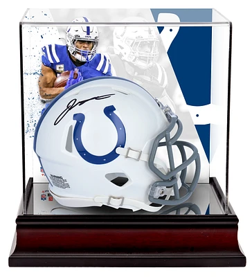 Jonathan Taylor Indianapolis Colts Autographed Riddell Speed Mini Helmet with Deluxe Mini Helmet Case