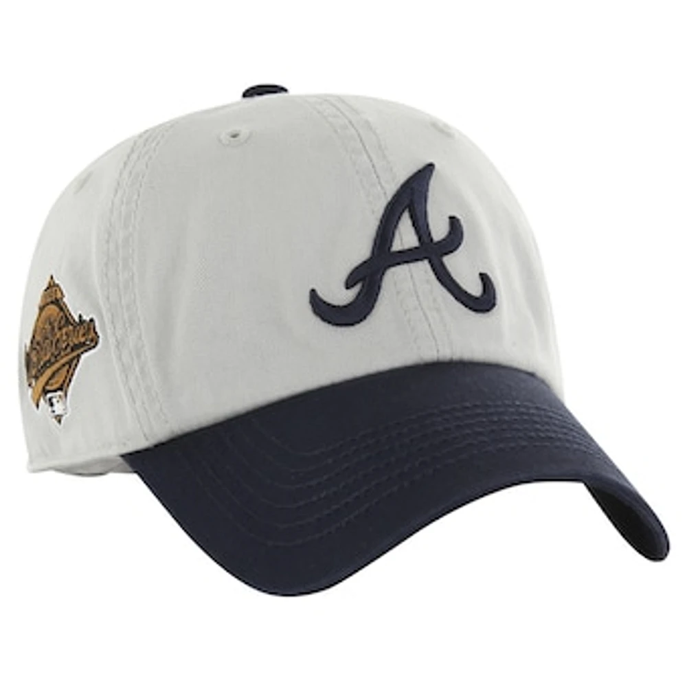 Men's '47 Gray/Navy Atlanta Braves Sure Shot Classic Franchise Fitted Hat