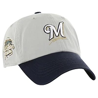 Men's '47 Gray/Navy Milwaukee Brewers Sure Shot Classic Franchise Fitted Hat