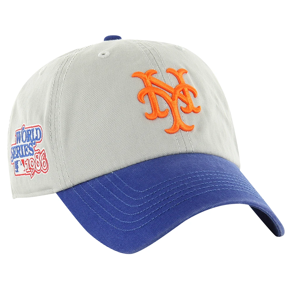 Men's '47 Gray/Royal New York Mets Sure Shot Classic Franchise Fitted Hat