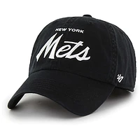 Men's '47 Black New York Mets Crosstown Classic Franchise Fitted Hat