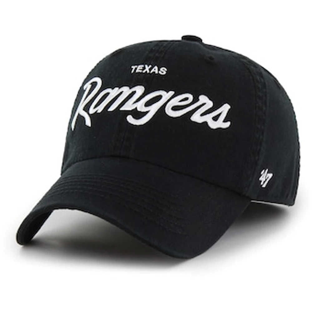 Men's '47 Black Texas Rangers Crosstown Classic Franchise Fitted Hat