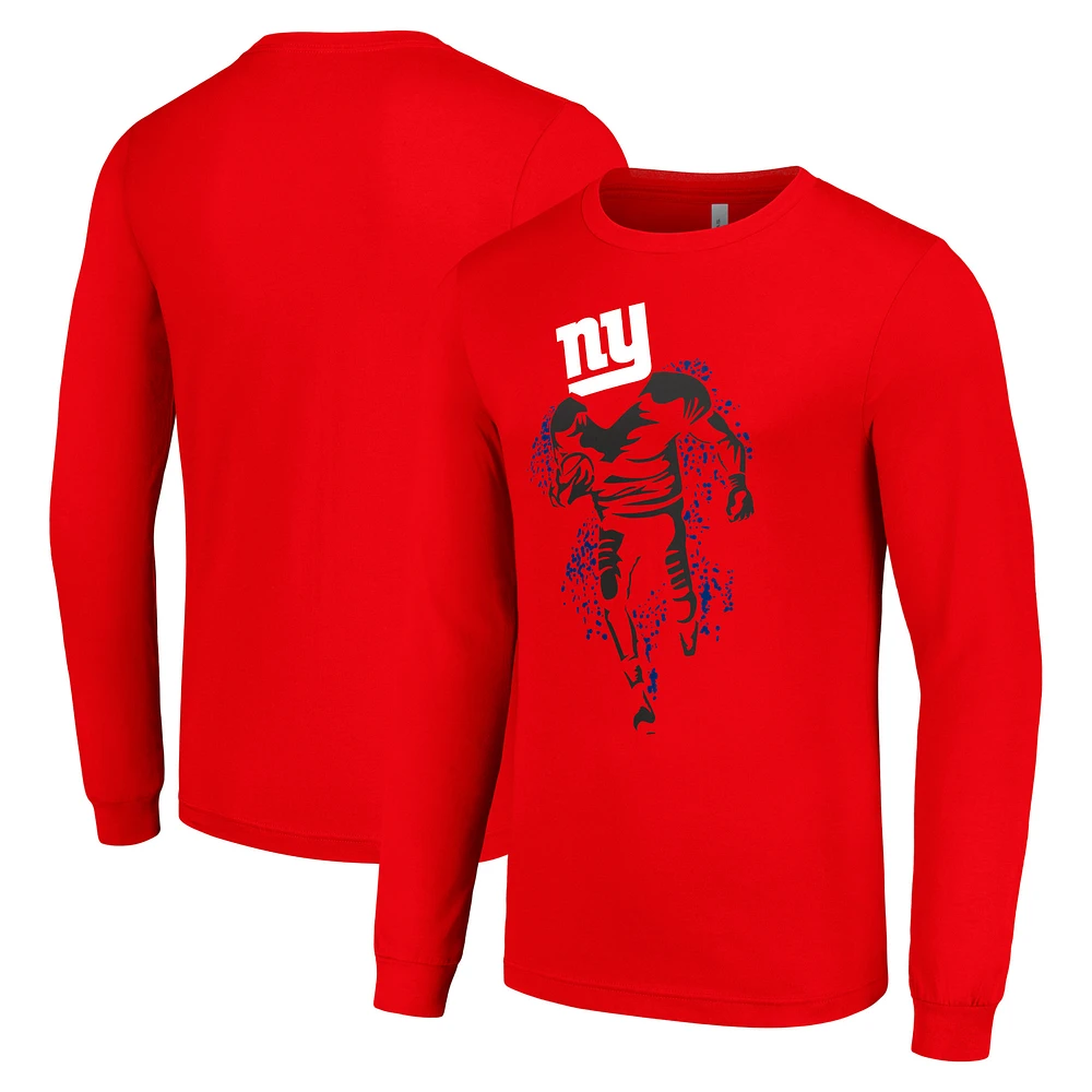 Men's Starter Red New York Giants Logo Graphic Long Sleeve T-Shirt