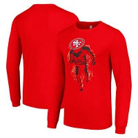 Men's Starter Scarlet San Francisco 49ers Logo Graphic Long Sleeve T-Shirt