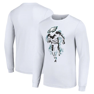 Men's Starter White Philadelphia Eagles Logo Graphic Long Sleeve T-Shirt