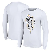 Men's Starter White Pittsburgh Steelers Logo Graphic Long Sleeve T-Shirt