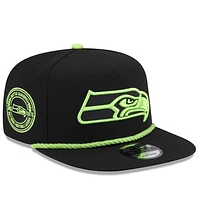 Men's New Era Black Seattle Seahawks Captain Snapback Hat