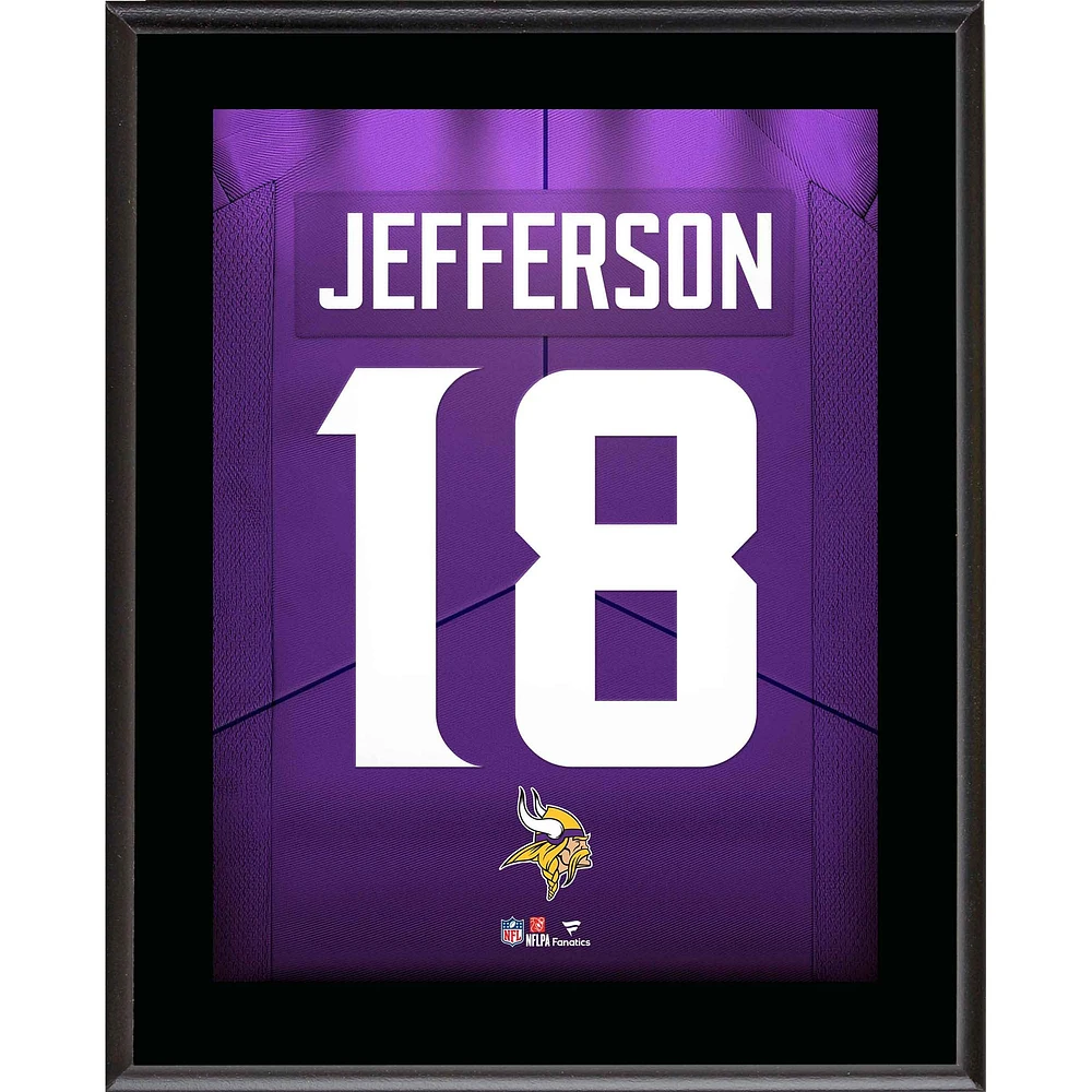 Justin Jefferson Minnesota Vikings 10.5" x 13" Jersey Number Sublimated Player Plaque