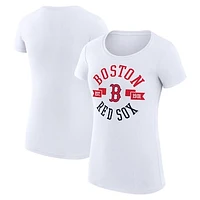 Women's G-III 4Her by Carl Banks White Boston Red Sox City Graphic Fitted T-Shirt