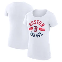 Women's G-III 4Her by Carl Banks White Boston Red Sox City Graphic Fitted T-Shirt