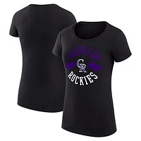 Women's G-III 4Her by Carl Banks Black Colorado Rockies City Graphic Fitted T-Shirt