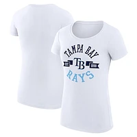 Women's G-III 4Her by Carl Banks White Tampa Bay Rays City Graphic Fitted T-Shirt