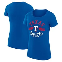 Women's G-III 4Her by Carl Banks Royal Texas Rangers City Graphic Fitted T-Shirt