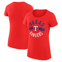 Women's G-III 4Her by Carl Banks Red Texas Rangers City Graphic Fitted T-Shirt