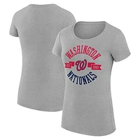 Women's G-III 4Her by Carl Banks Heather Gray Washington Nationals City Graphic Fitted T-Shirt
