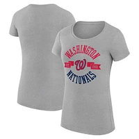 Women's G-III 4Her by Carl Banks Heather Gray Washington Nationals City Graphic Fitted T-Shirt