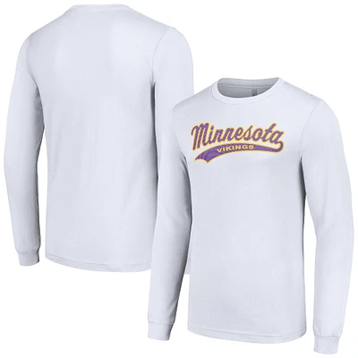 Men's Starter White Minnesota Vikings Tailsweep Long Sleeve T-Shirt
