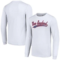 Men's Starter White New England Patriots Tailsweep Long Sleeve T-Shirt